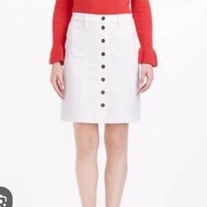 J. Crew White Denim Button-Front Mini Skirt Sz 4